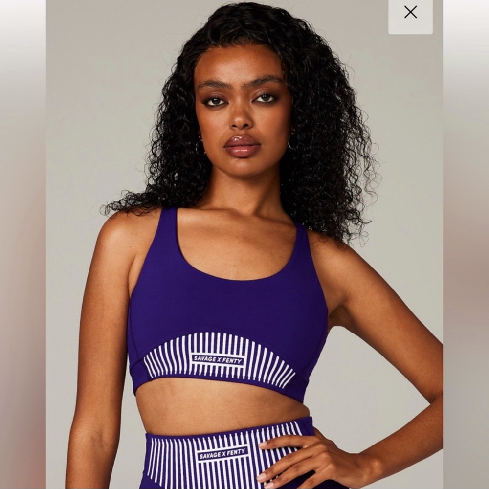 Savage x Fenty Purple Sports Bra Criss Cross Racerback‎ Medium NEW